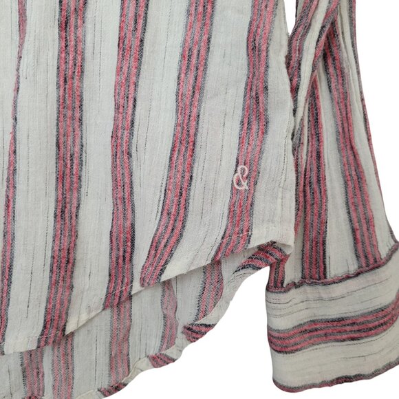 Treasure & Bond Boyfriend Fit Striped Button Down Shirt Womens Size XS Casual - Picture 4 of 7